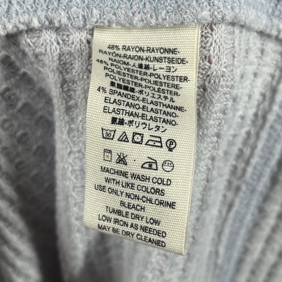 Free People Shirt Womens XL blue waffle knit tunic top dress dolman boho casual - Picture 5 of 8